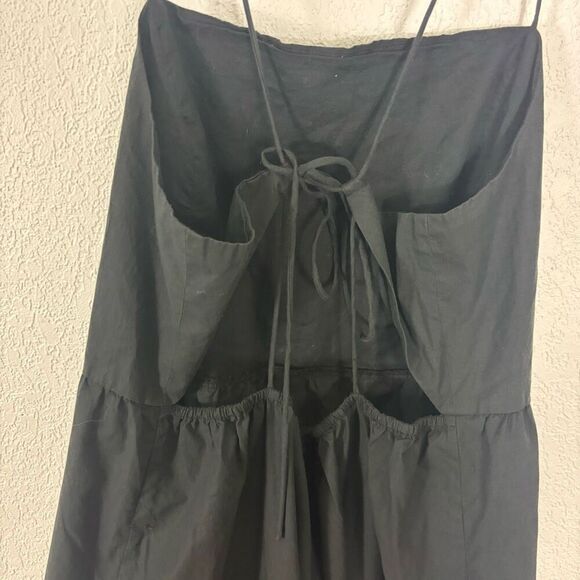 Rails Black Leni Open Back with Tie Midi Dress Cotton/Lyocell Women's XL - Picture 7 of 9